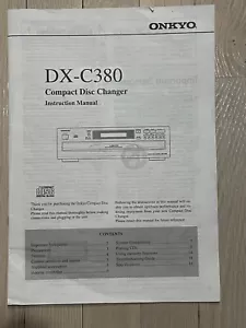 ORIGINAL ONKYO DX-C380 OWNERS MANUAL - Picture 1 of 1