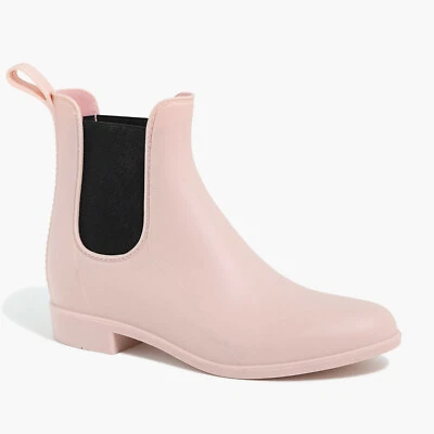 Botas de lluvia impermeables para mujer J.Crew Chelsea rosa brumosa talla 6-10 Foto 1 de 3