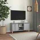 Tv Cabinet With Solid Wood Legs Grey Sonoma 1035X35x50 Cm
