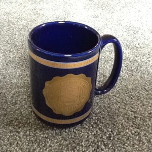 UNIVERSITY OF NORTH CAROLINA CHAPEL HILL NC KERAMIK KAFFEEBECHER / TASSE BLAU / GOLD - Bild 1 von 12