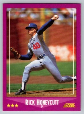 1988 Score # 87 - Rick Honeycutt - Oakland Athletics - Image 1 of 2