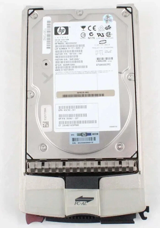 300GB FC 3.5" 10K 2Gb/s (Hot-Plug) (With Caddy) HDD - 366023-002 - Image 1 of 1