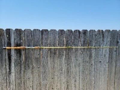 Vtg OCEAN Fishing Rod BOAT/ PIER Pole Fiberglass Rod Pole/Wood Handle Decor 78" - Image 1 of 4