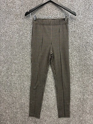 Pantalones para mujer Forever 21 legging a cuadros negros/naranja a cuadros talla S Foto 1 de 4
