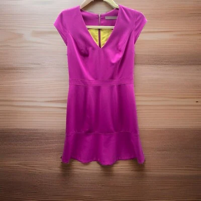 Mark New York Andre женщин оболочка платье размер 4 розовый с подкладкой полный молнии Midi V шеи - Изображение 1 из 4