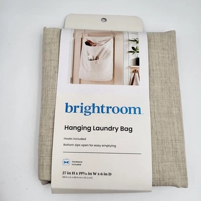 NEW Brightroom Hanging Laundry Bag Hooks Included 27" x 19 x 6"