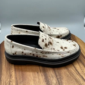 Asos Design Loafers Mens Size 10 Cow Print Casual Comfort Going Out Shoes - Picture 1 of 8