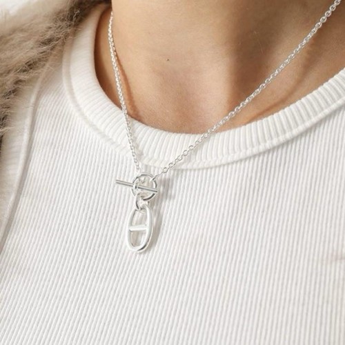 HERMÈS Collana Hermes Chaine D'Ancle argento ottima usata 40 cm senza scatola