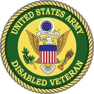 US Army Disabled Veteran Bumper Sticker Laptop Vinyl Yeti 5" - Bild 1 von 2