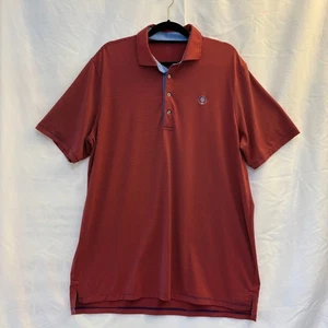 Greyson Polo Shirt Men's Red Navy Stripe with Embroidered Tree Logo - Picture 1 of 7