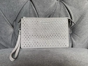 Michael Kors Gray Perforated Wristlet - Picture 1 of 6