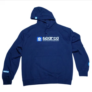 Sparco www Hooded Pre-shrunk Cotton Xlarge Navy Blue Sweatshirt SP03100BM4XL - Picture 1 of 5