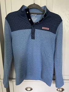 Vineyard Vines Boys Quilted 1/4 Pullover Size Large 16 Kids Shep Shirt Buttons - Picture 1 of 7
