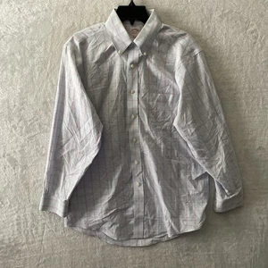 Brooks Brothers Mens Button Shirt Blue Red Check M 15.5 Cotton Long Sleeve - Picture 1 of 8