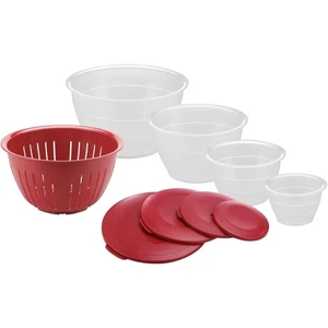 Westmark Bowl Set, 4 bowls with lids + 1 strainer, 9 pieces, Volume: 0.6/1.3/2.5 - Picture 1 of 8