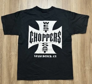 Vintage Y2K West Coast Choppers Long Beach, CA Black T Shirt Size M - Picture 1 of 8