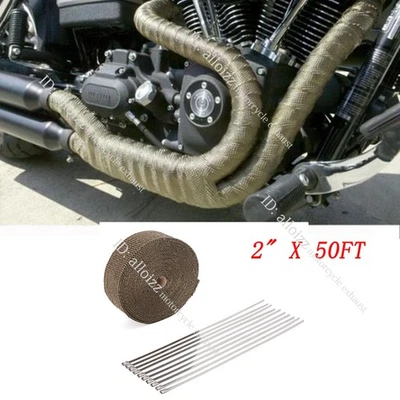 Envoltura de escape de lava de 50 pies x 2" para cabezales y turbo - aislamiento térmico de alta temperatura Foto 1 de 4