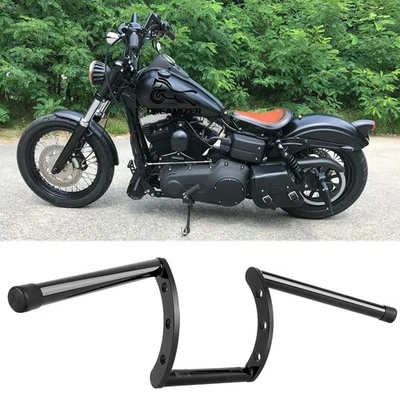 Para Harley Dyna Softail Fatboy Personalizado 1" 25mm Manillar de Arrastre Rastreador de Elevación Negro Foto 1 de 4