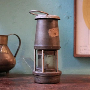 Vintage "The Safety Lamp Co." Bergmannslampe, industrielle Metall Hängelaterne - Bild 1 von 8