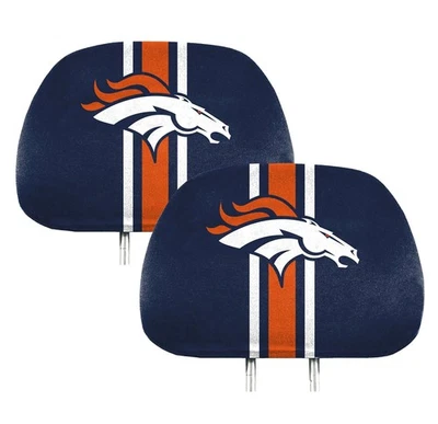 Cubiertas de reposacabezas con licencia de los Denver Broncos NFL - Juego de 2 - Cubierta de asiento de auto regalo *NUEVO* Foto 1 de 4