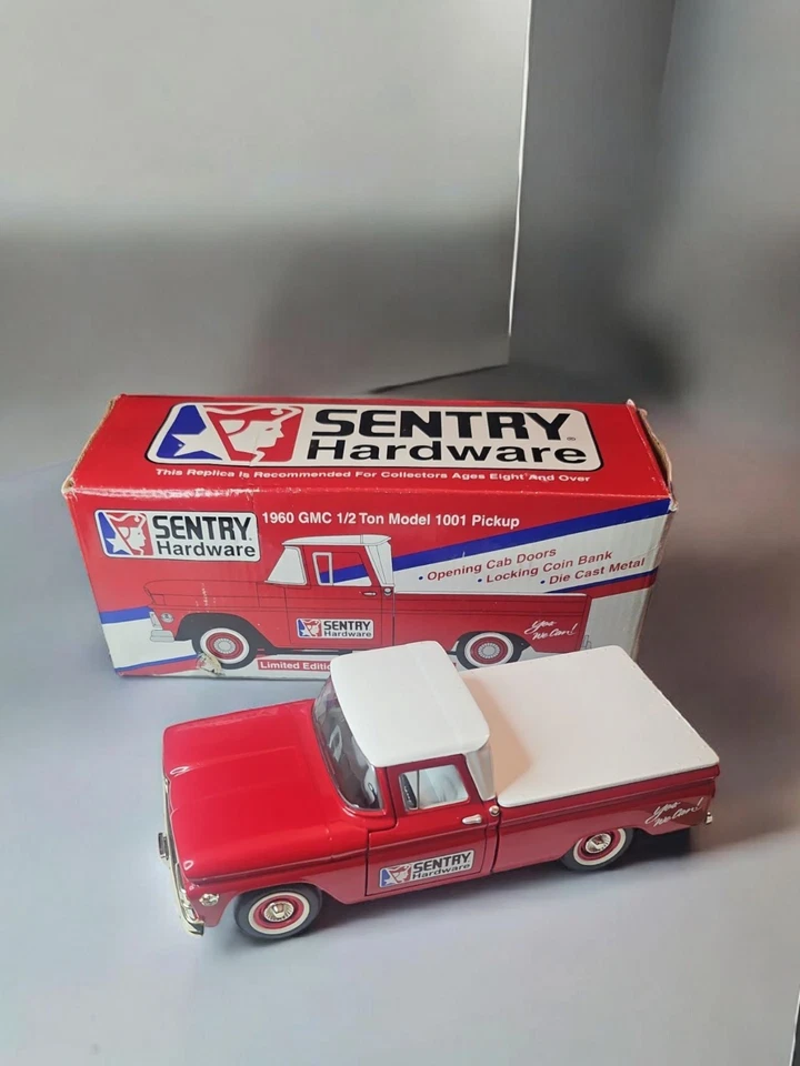 🔥1960 GMC 1/2 Ton Model 1001 Pickup Sentry Hardware Bank 1:25 DieCast With Box  - Image 1 of 4
