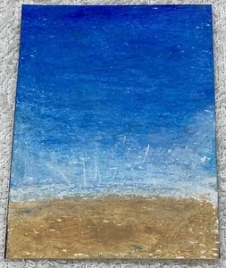 "Da Beach" Original ACEO Ölpastell von Syrena Clary 2,5x3,5 - Bild 1 von 2