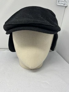 Sombrero Stetson Para Hombres Grande XL Cabbie Newsboy Gorra Mezcla de Lana Negro Orejeras Golf - Imagen 1 de 8