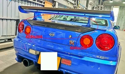 Labio de alerón de maletero estilo mina de fibra de carbono PARA Nissan Skyline R34 GTR GTT BNR34 Foto 1 de 4