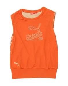 PUMA Womens Graphic Sleeveless Sweatshirt Jumper UK 12 Medium Orange AZ01 - Picture 1 of 3