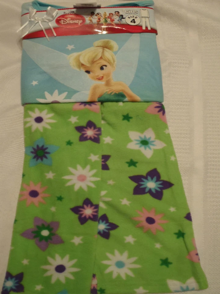 DISNEY Girls Size 4 or 6 Fleece Pajama Sleepwear Set NWT Fairies Princess Choice - Image 1 of 1