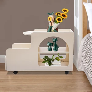 Rolling Cart Storage Organizer, 3-Tier Mobile Trolley Sofa Side Table w/ Wheels - Picture 1 of 24