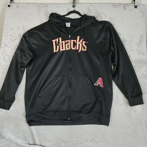 Arizona Diamondbacks Hoodie Men's 3XL Black Full Zip MLB Baseball D-Backs Logo Cover