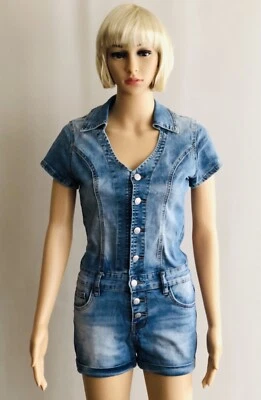 Jeans Overall Damen Einteiler, kurzarm, Größe S, Slimfit, Neu mit Etikett - Bild 1 von 4