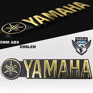 4.75"ABS 5MM THICK EMBLEM DECAL LOGO+LETTER TANK STICKER FOR YAMAHA CHROME GOLD - Picture 1 of 3