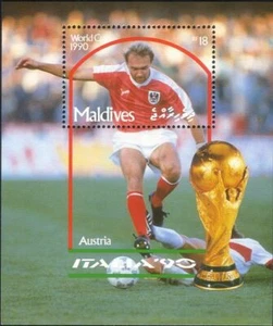MALDIVAS MALDIVAS 1990 Bloque 181 G. Rodax Fútbol Mundial Fútbol Copa Mundial Italia ** - Imagen 1 de 1