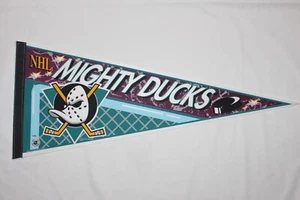 Vintage MIGHTY DUCKS Disney NHL Full-Size Pennant 12x30" 90s Wincraft - Picture 1 of 5
