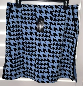 NWT Golftini Bewitched Golf Skirt Skort Size 6L Blue Houndstooth Preppy Athletic - Picture 1 of 2