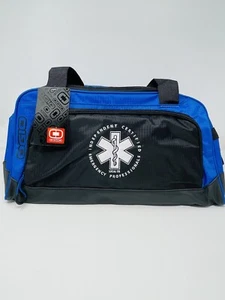 Ogio Duffle Gym Book Cary On Bag Pocket Adjustable Shoulder Strap Blue And Black - Picture 1 of 6
