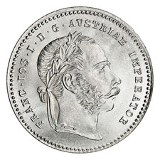 1872, Austria, Francis Joseph I. Silver 20 Kreuzer Coin. Key-Date! NGC MS-65!