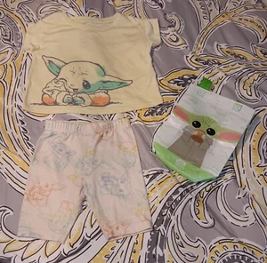 $$ drop$$drop $$ Star Wars baby yoda, girls 2 piece short set w/gift bag.  - Picture 1 of 9