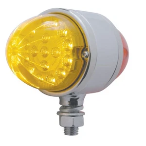 17 Amber/Red LED Chrome Dual Function Reflector Double Face Light-Amber/Red Lens - Bild 1 von 2