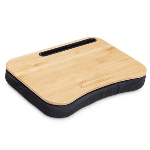 Support pour ordinateur portable – Plateau bambou avec coussin 44 x 32 x 6 cm - Afbeelding 1 van 6