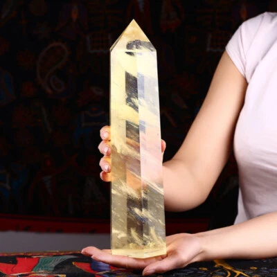 Large Natural Citrine Quartz Healing Big Crystal Jumbo Tower Point Wand Obelisk - Image 1 of 4