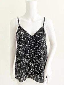 Abound Women's Black-White Dot Print V-Neck Camisole Top Size Small Sleeveless - Picture 1 of 11