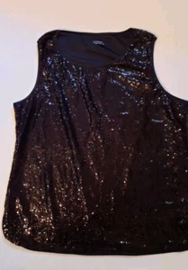 Women’s Plus Size Involand Sequin Shirt Size 20W Black - Picture 1 of 3