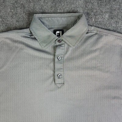 Footjoy Polo Large Geometric Gray Polka Dot Short Sleeve Golf Shirt Polyester - Image 1 of 4