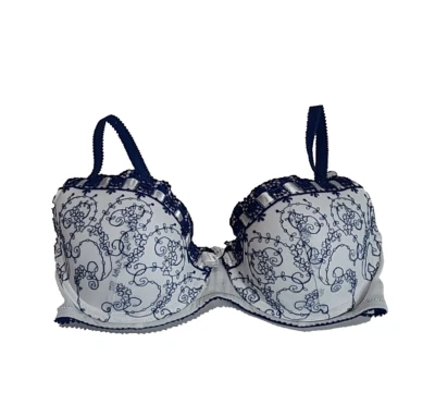 Sujetador push up con aros Ambrielle talla 36C blanco floral cobertura completa ajustable Foto 1 de 4
