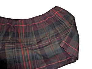 AMERICAN LIVING TARTAN PLAID GREEN BLACK QUEEN EDSKIRT 15" DROP WOOL LOOK LODGE - Picture 1 of 5
