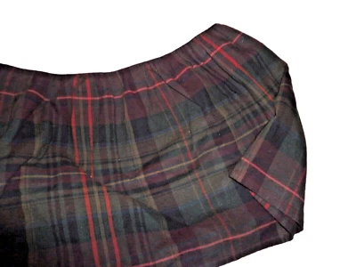AMERICAN LIVING TARTAN PLAID GREEN BLACK QUEEN EDSKIRT 15" DROP WOOL LOOK LODGE - Image 1 of 4
