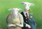 Humanized Sheep Couple by Peter Gut Fantasy Art Vintage Postcard Unposted